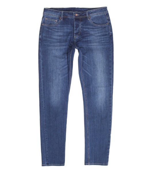 RED MONKEY RMC STRETCH RPQ16135 COTTON MIX SLIM FIT MID BLUE WASHED DENIM JEANS WITH BUTTON FLY RMC7522