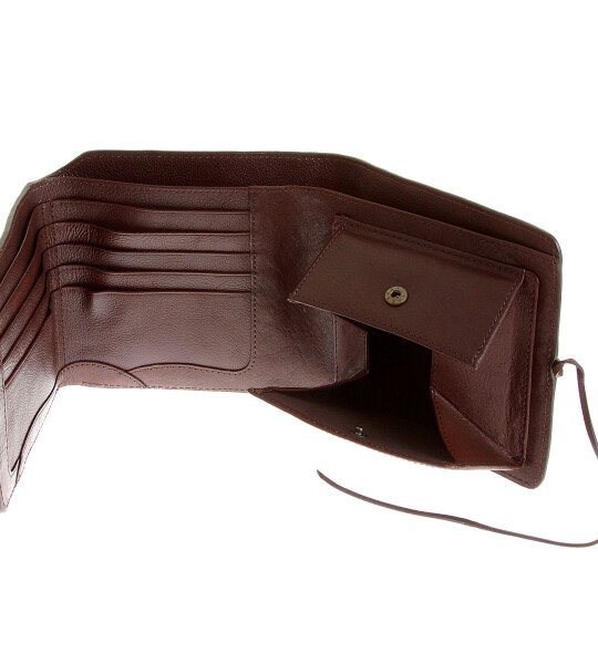 RMC JEANS 3 FOLD MENS CREDIT CARD AND COIN POUCH LANDSCAPE LEATHER WALLET IN BROWN REDM5740